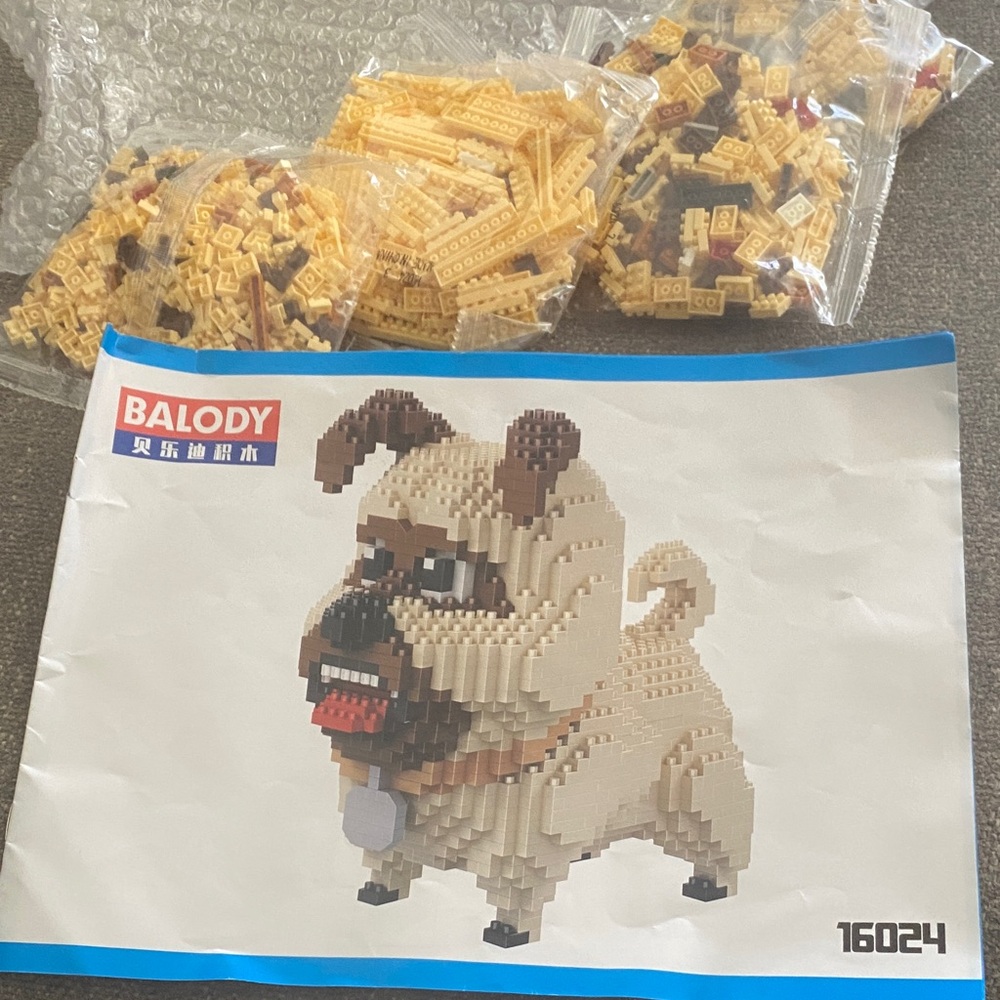 Tan and Brown Dog Building Blocks